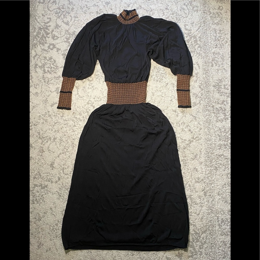 ZARA Black & Gold solid Spandex Dress  Sz M - Picture 5 of 9